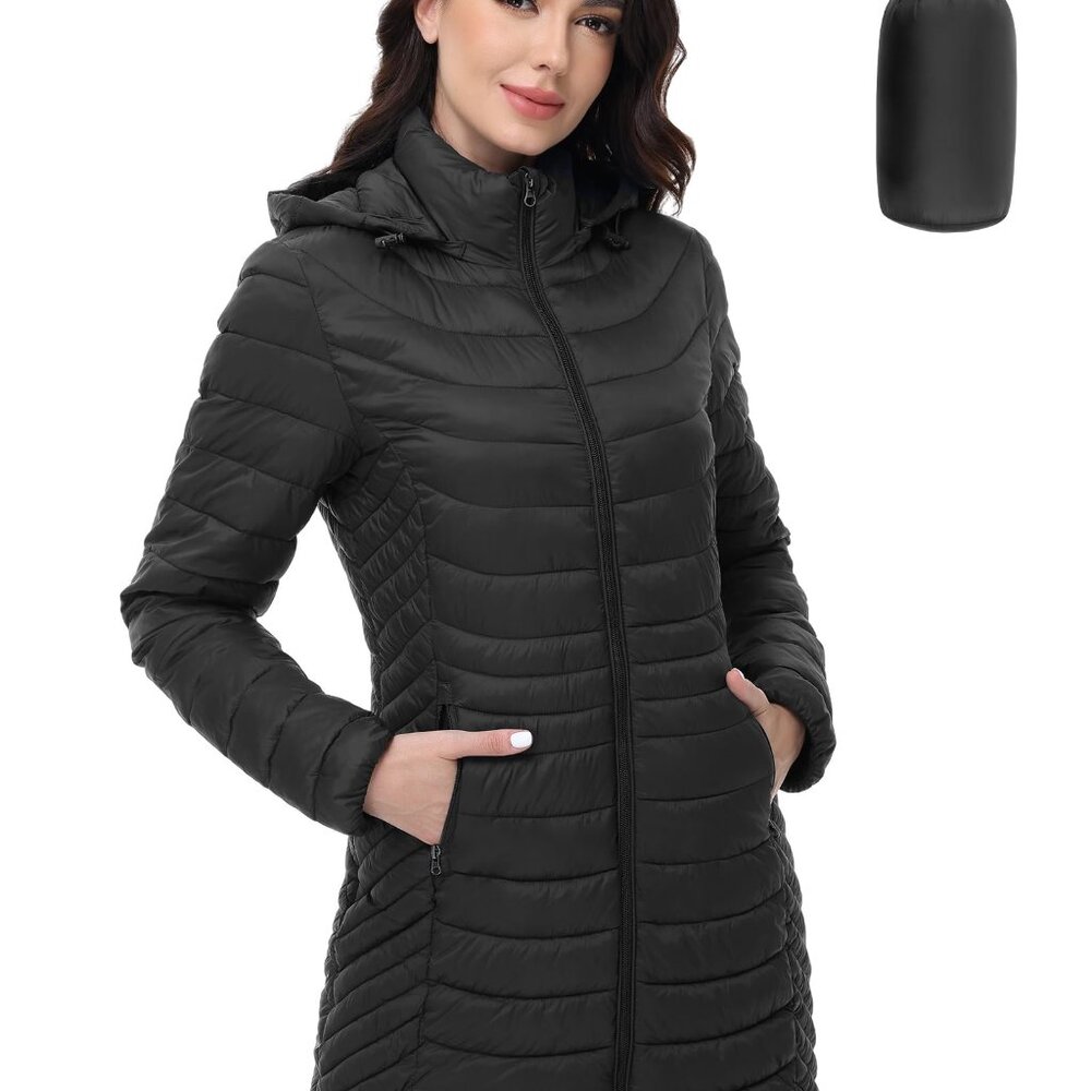 Mid-Length Packable Puffer Jacket Lightweight War… - image 1